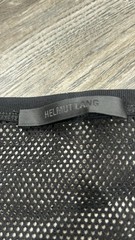 Helmut Lang Men’s Black Mesh Logo Crew Neck Short Sleeve T-Shirt L