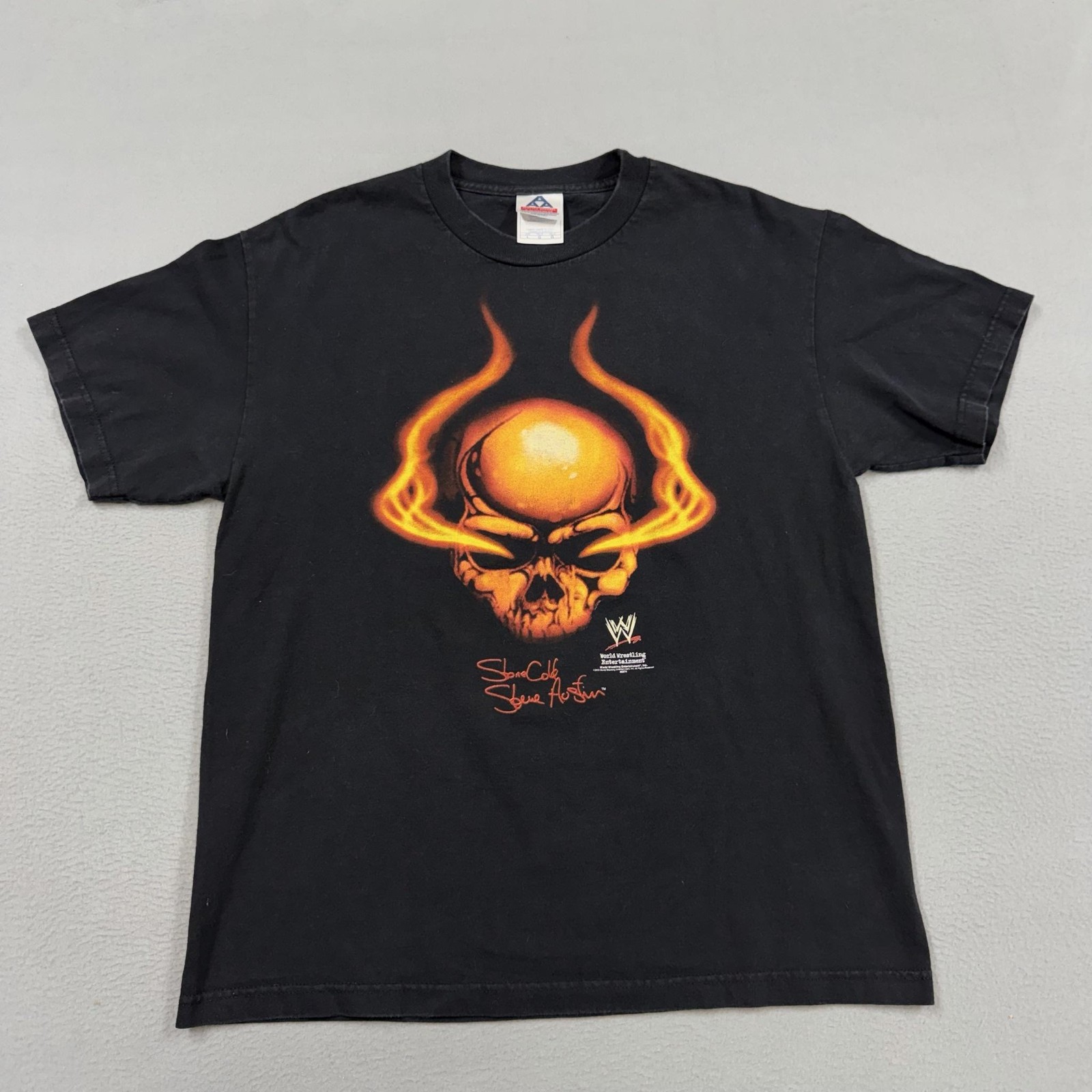 Vintage WWE Stone Cold Steve Austin Shirt Mens Large Black Austin 3:16 Flame gallery