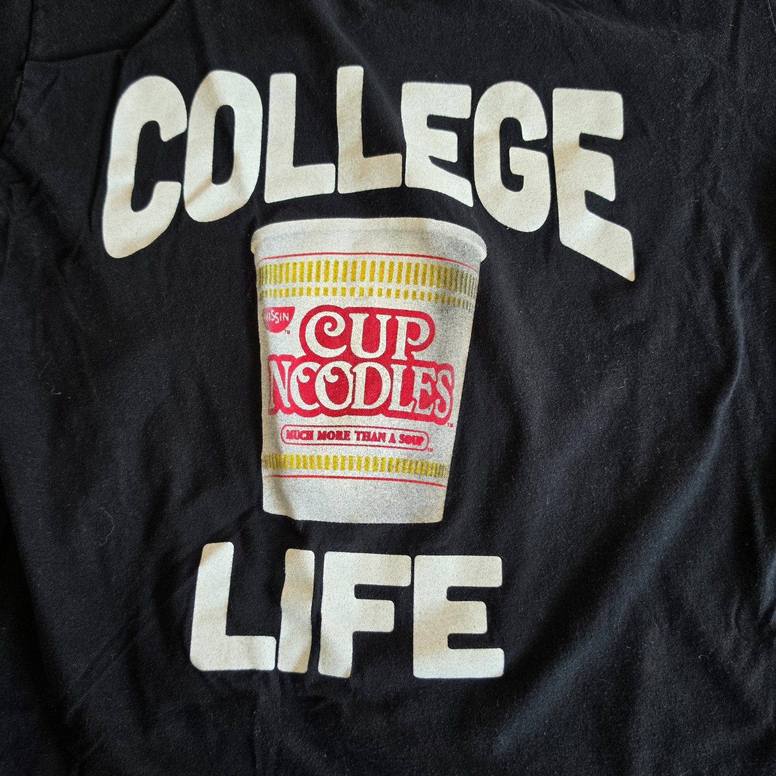 College Life Cup of Noodles Black Shirt by Tee Luv Adult Size Large gallery