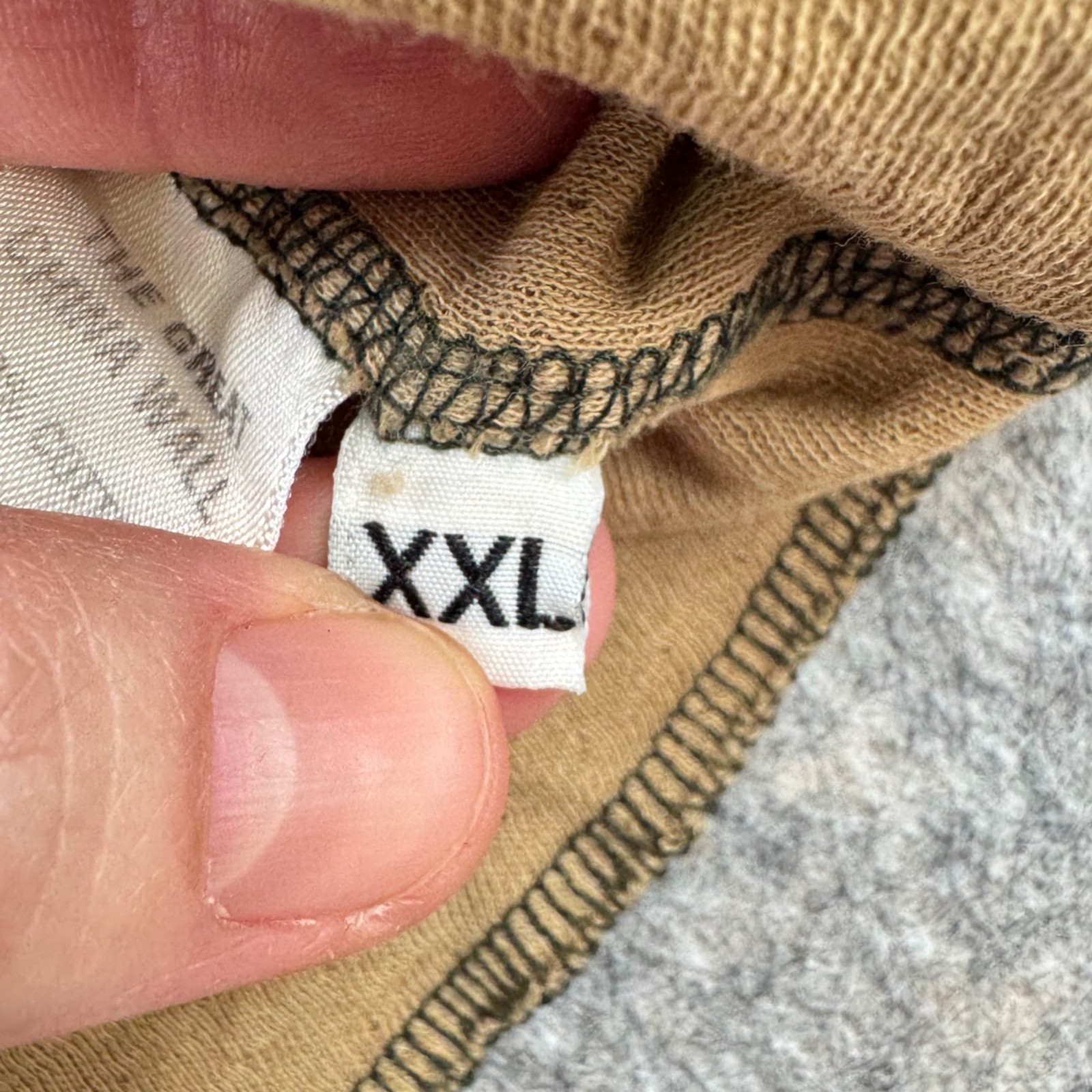 The Great China Wall Henley Shirt Sz XXL Tan Long Sleeve Cotton USA gallery