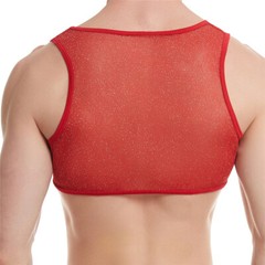 Glitter Men’s Ultra-Thin Mesh See Through Crop Tops Mini Vest Short Undershirts