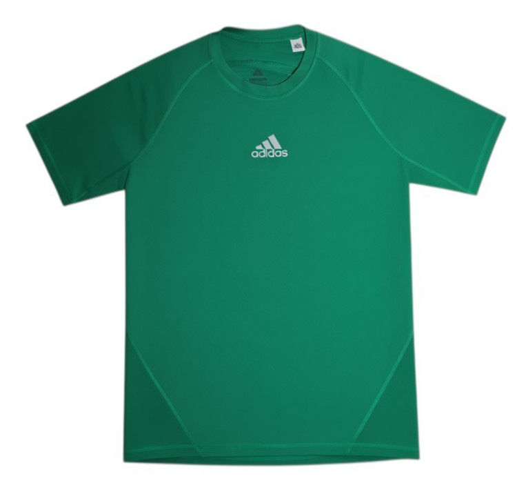 Adidas Men’s Large Green Performance T Shirt Climalite Athletic Short Sleeve Top