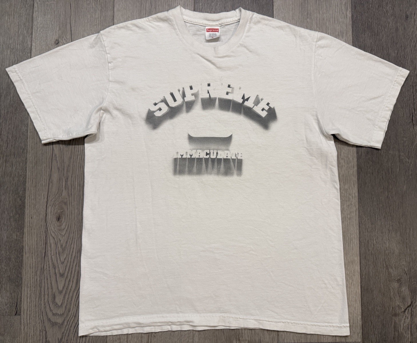 Supreme SS24 Men’s Shadow Logo White T-Shirt – Medium