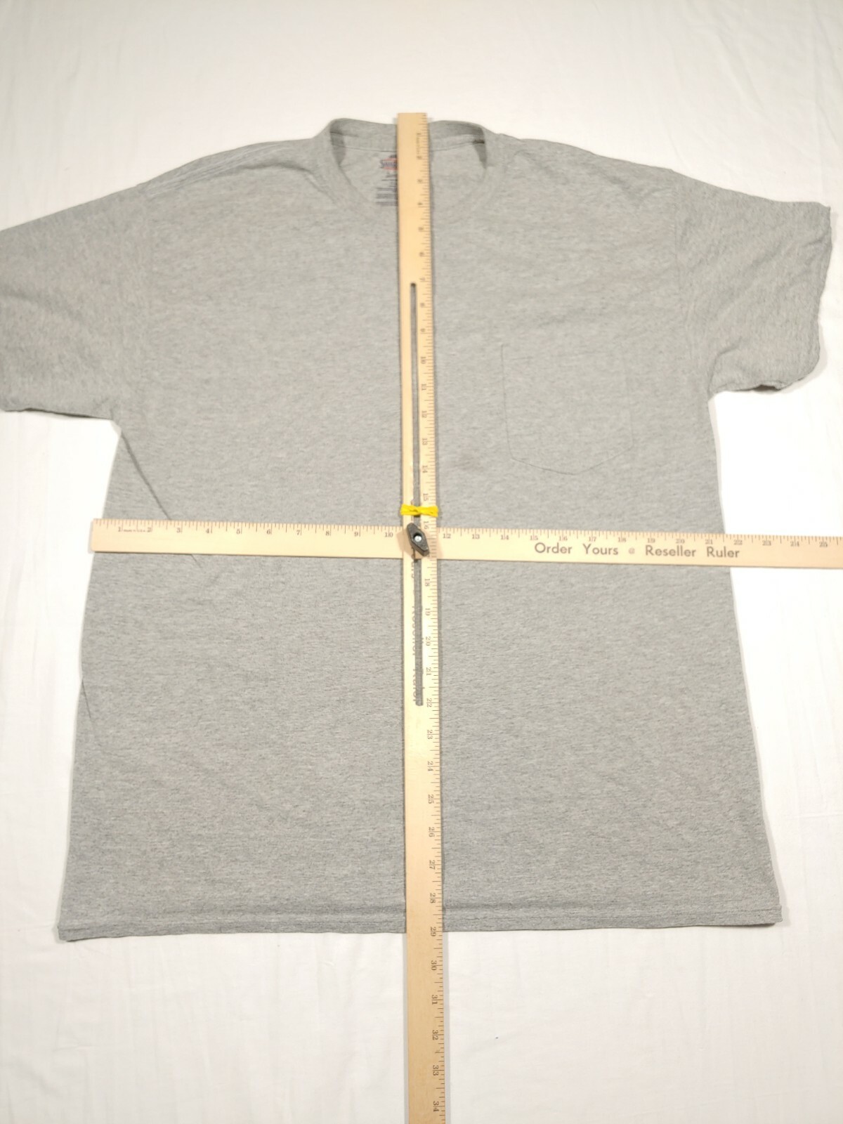 Pocket T Shirt Mens L Hether Gray Short Sleeve Smart Basics Blank Tee gallery