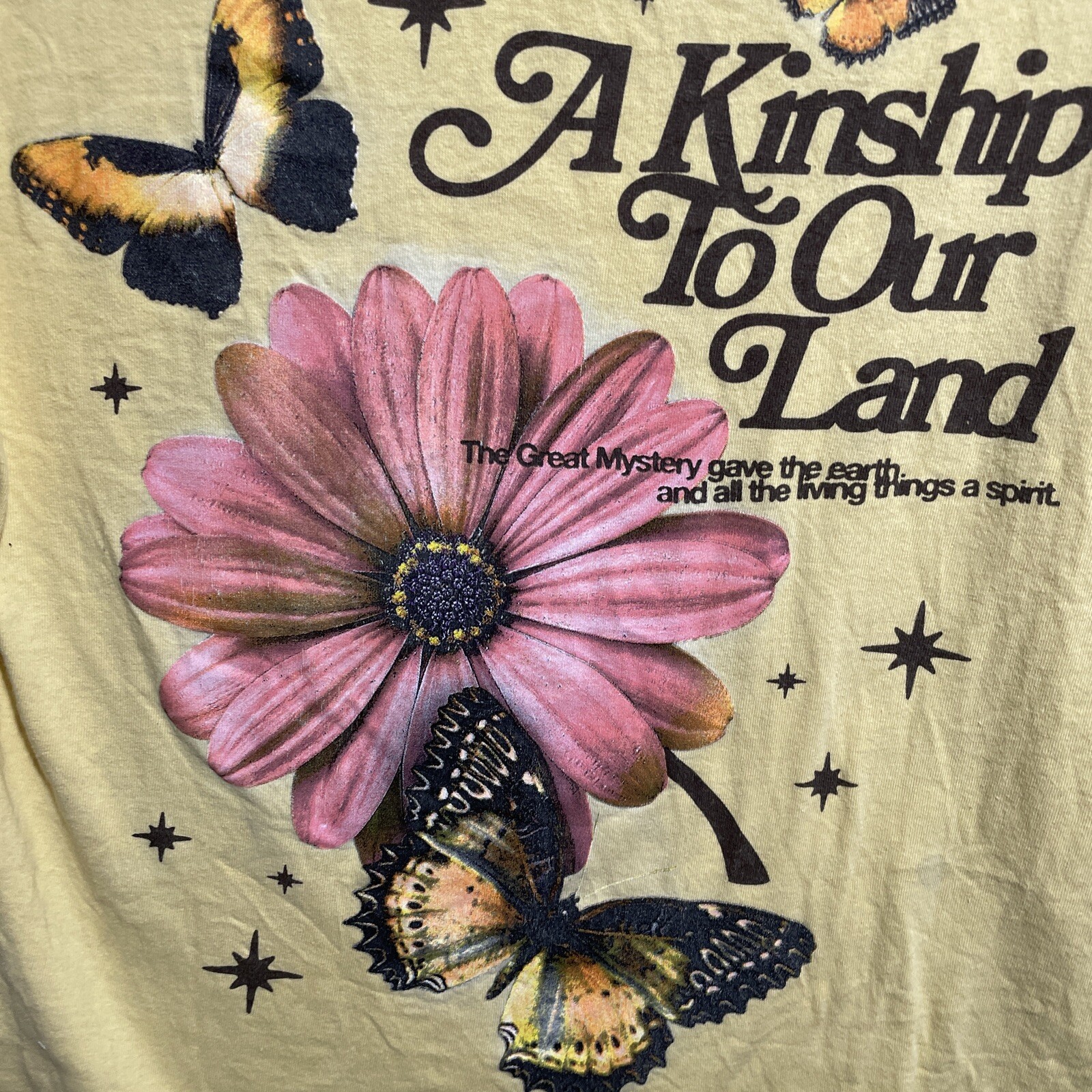 Alpha Collective Shirt Kindship To Our Land Yellow Mens M Short Sleeve Crew gallery