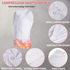 Men Compression Slimming Body Shaper Vest Sleeveless Zipper Undershirt Tank Top