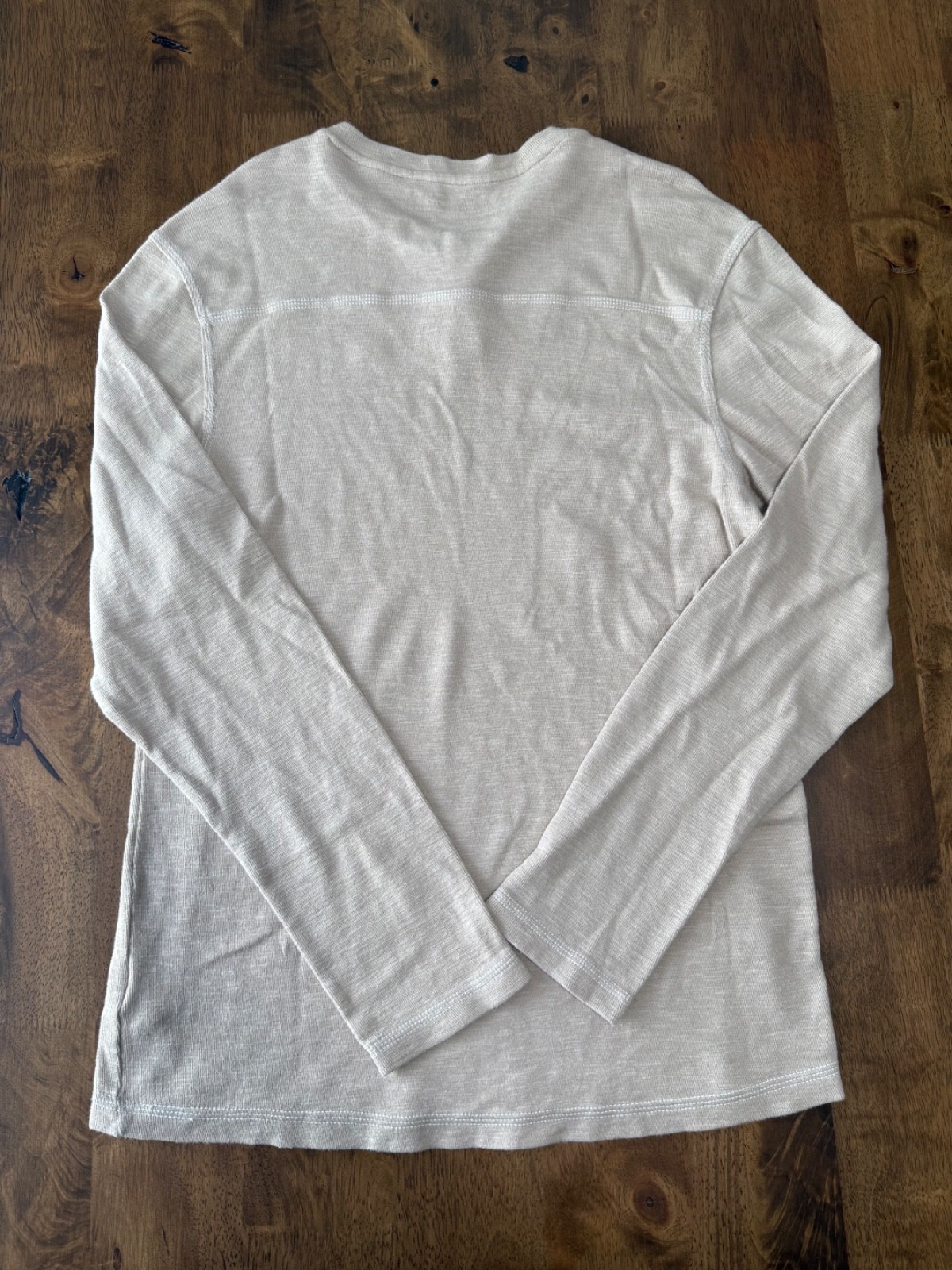 EUC Mens BKE henley long sleeve tan tshirt stretch size M gallery