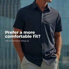 Exec Button Down Men’s Short Sleeve Casual Dress Shirt
