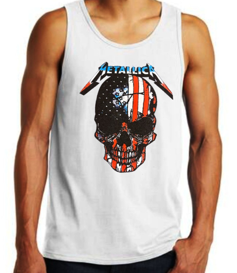 METALLICA AMERICAN SKULL Heavy Metal Band Black Tank Top gallery
