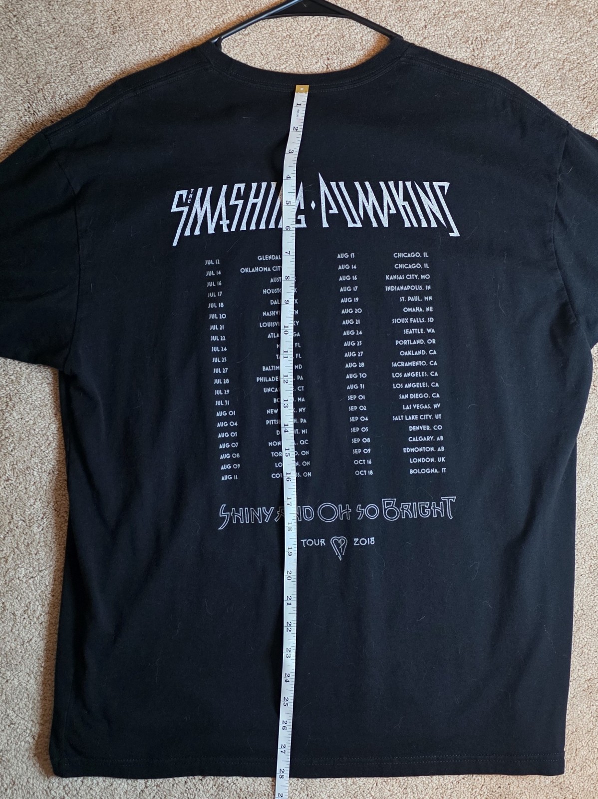 The Smashing Pumpkins shirt adult XL Shiny and Oh So Bright 2018 concert tour gallery