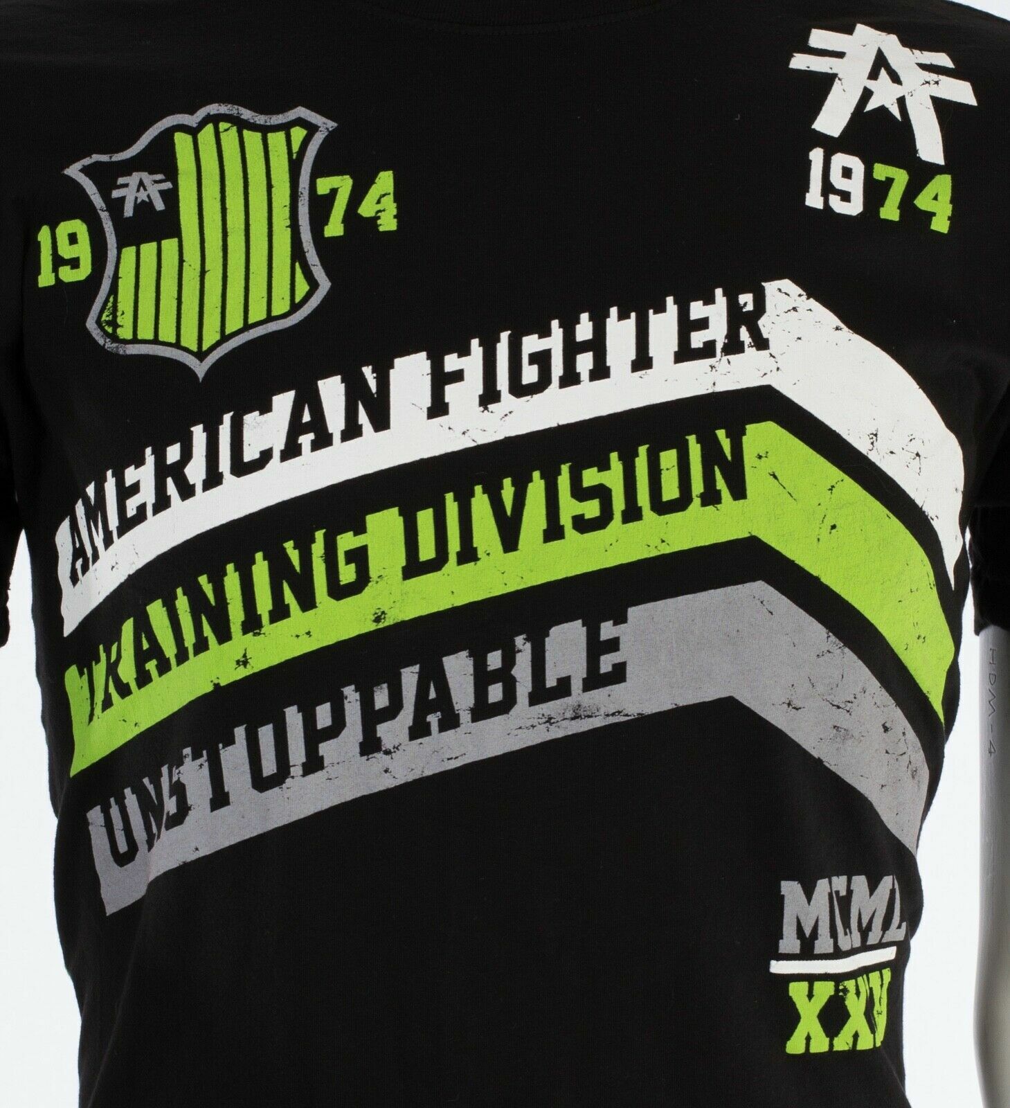 AMERICAN FIGHTER Corner Black Neon Green Athletic Mens Crewneck T-shirt S-3XL gallery