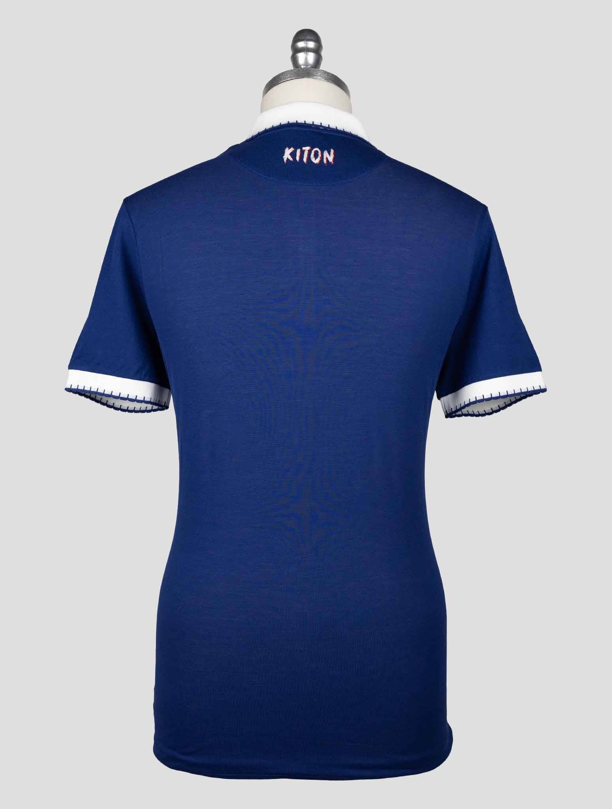 NEW KITON BLUE COTTON POLO HALF ZIP KMZ32 EU 56 - US 46 - 2XL KMZ32 gallery