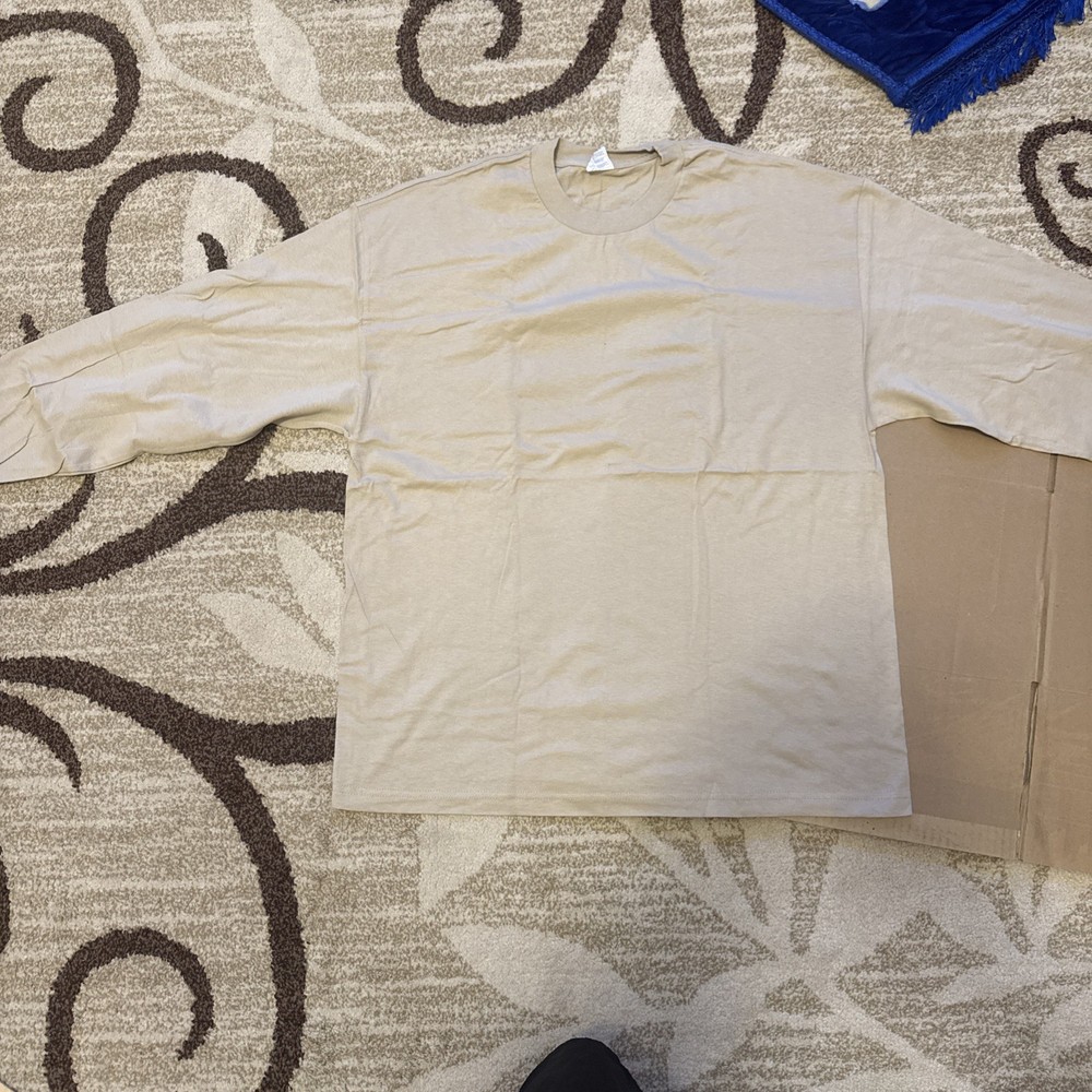 2xL Beige Style Apparel AAA TShirt1301 Men’s Plain Blank Long Sleeve T Shirts