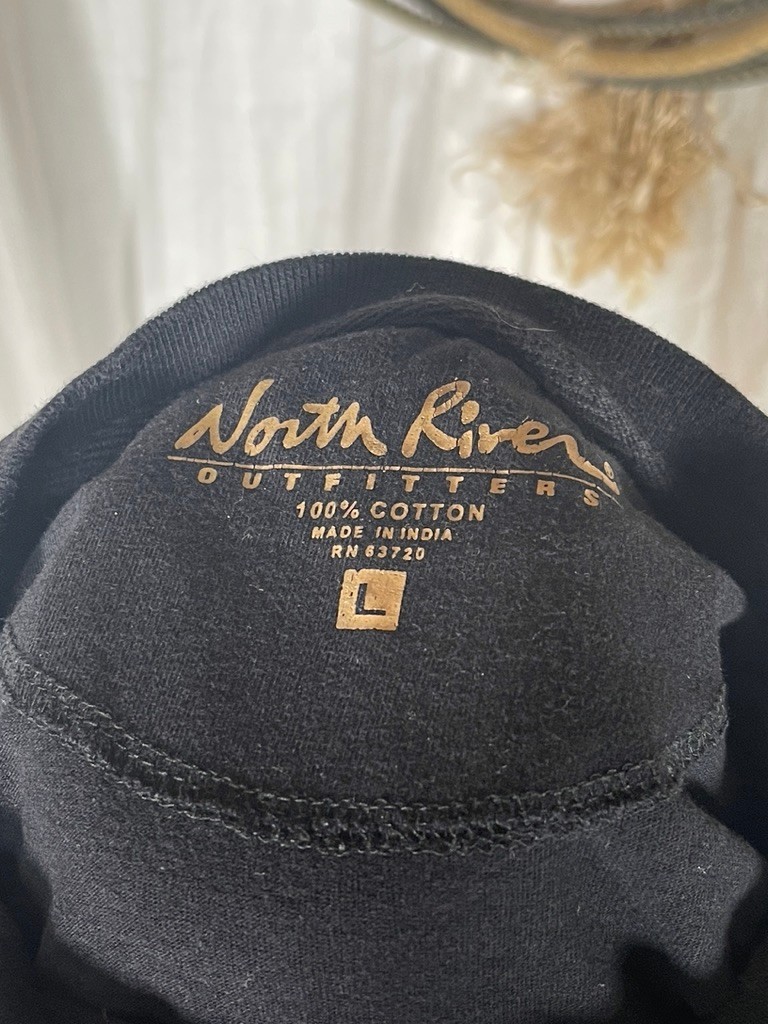 North River Mens Shirt Large Deer Rut Black Graphic Cotton Easy Care gallery