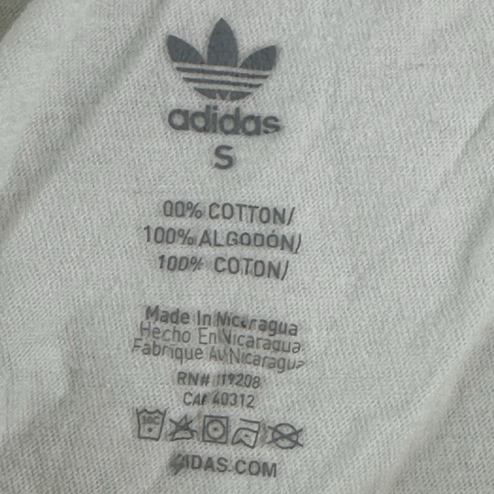 ADIDAS Japan Script Print T-Shirt Mens Small Trefoil Text Logo White Orange gallery