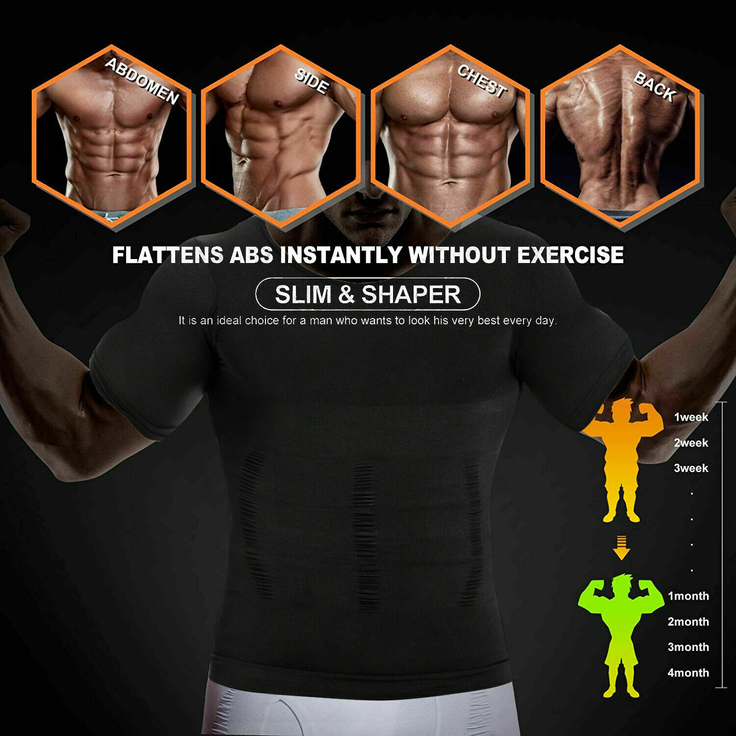 Men Slimming Body Shaper Gynecomastia Posture Corrector Vest Compression Shirt gallery
