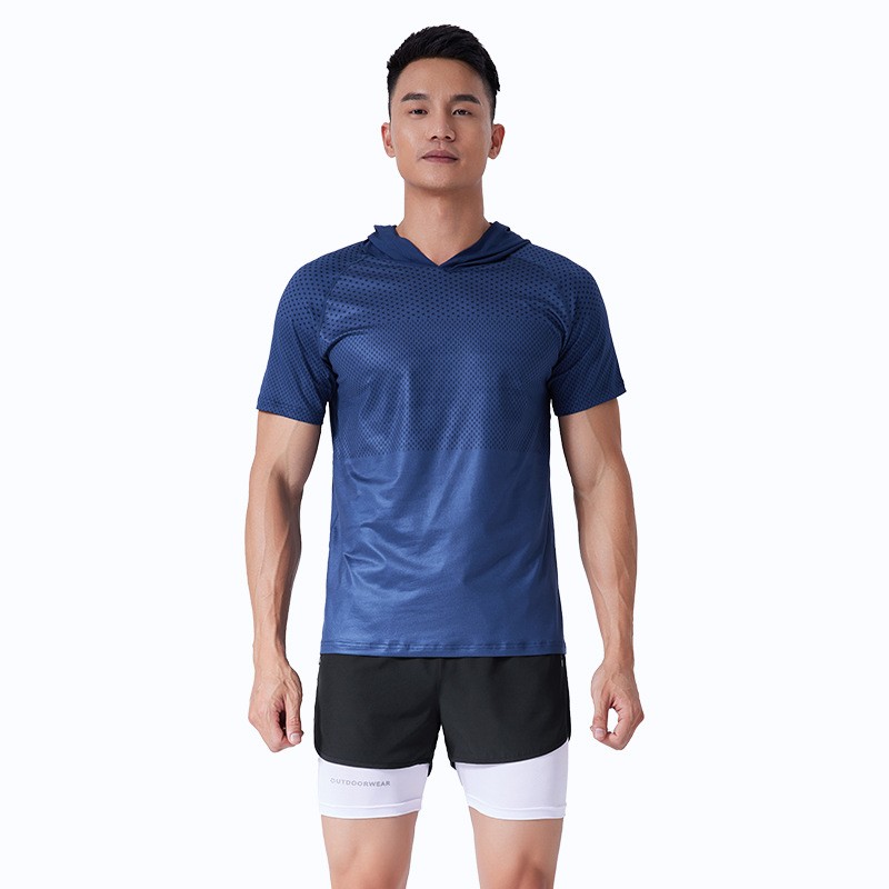 Men’s High Stretch Breathable Clothes Moisture Wicking Running Fitness T-Shirt