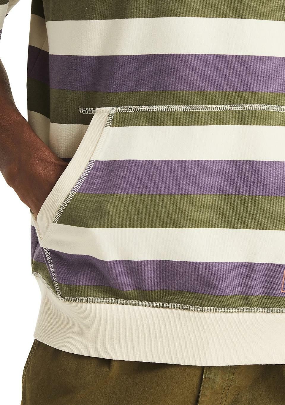 Nautica Crewneck Shirt Grape Size XL Mens Striped Kangaroo Pocket Classic Fit gallery