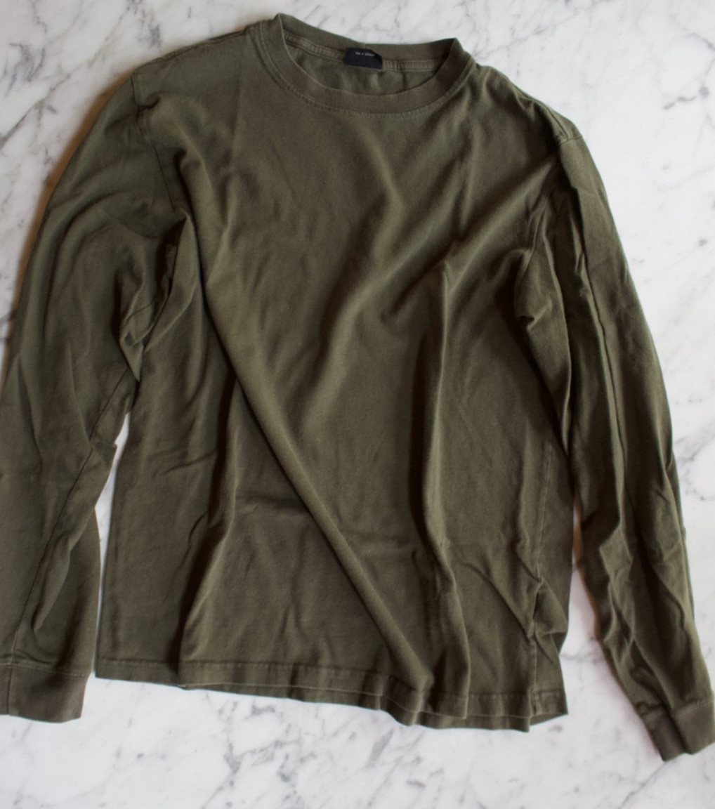 Filson Olive Green Cotton Crewneck Long Sleeve Shirt- Made in the USA gallery
