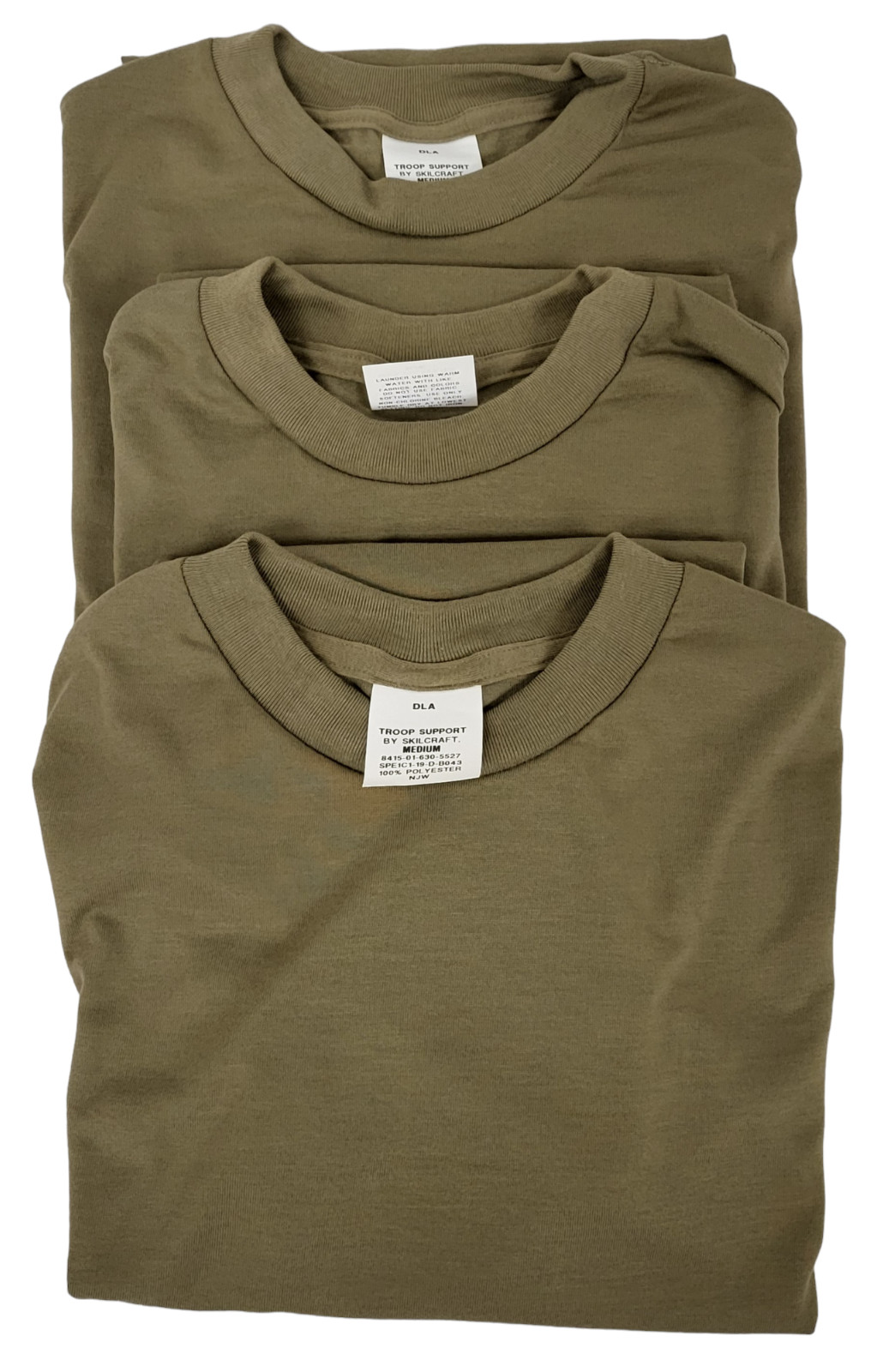 (7 PACK) DLA Skillcraft Troop Support Coyote Med Crew Neck Army Military T-Shirt