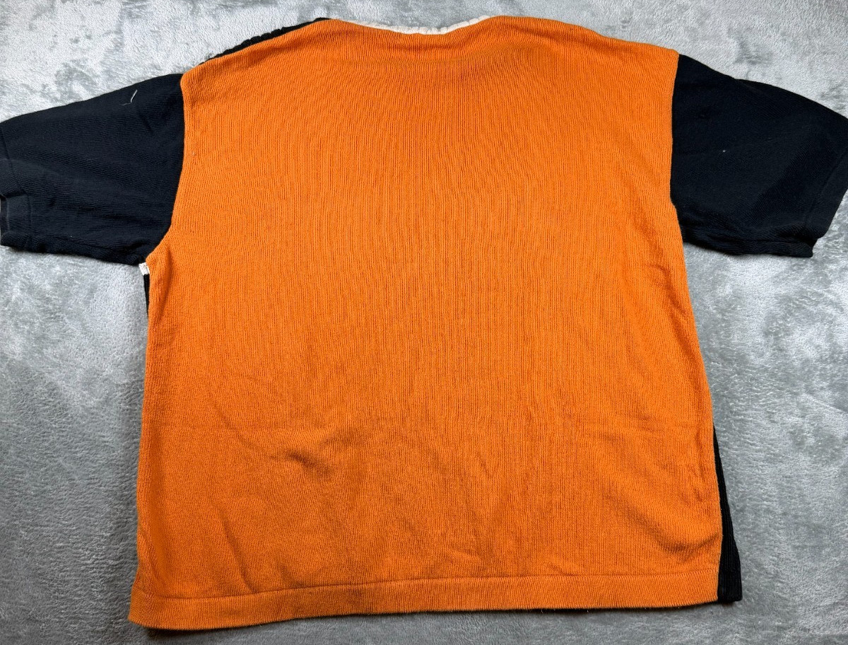Vtg Iceberg IceJeans Knit T-Shirt Black Orange Logo Short Sleeve Men’s L gallery