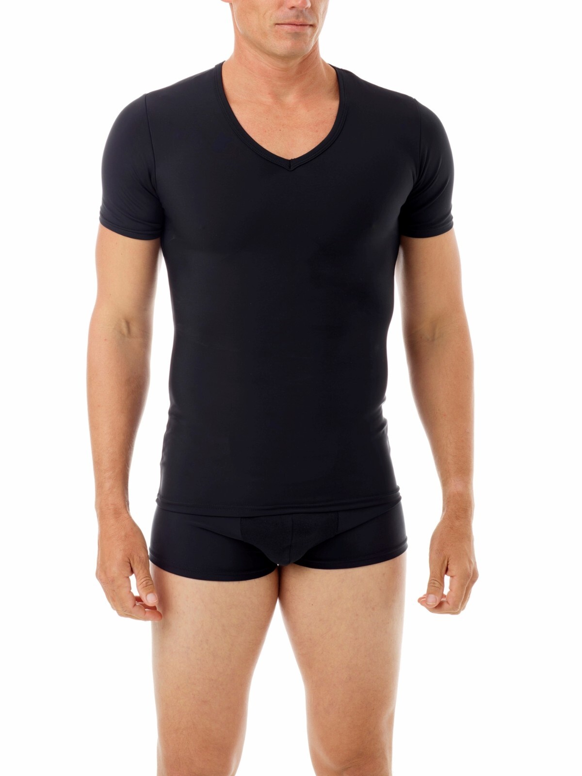 V-Neck Compression Shirt USA | Mid Strength | Slim Fit Tee for Men | Microfiber gallery