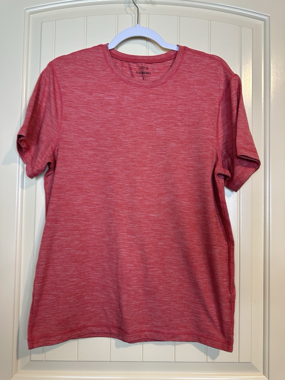 J.Crew Performance Mens Small Heathered Red Short Sleeve T-Shirt stretch comfort