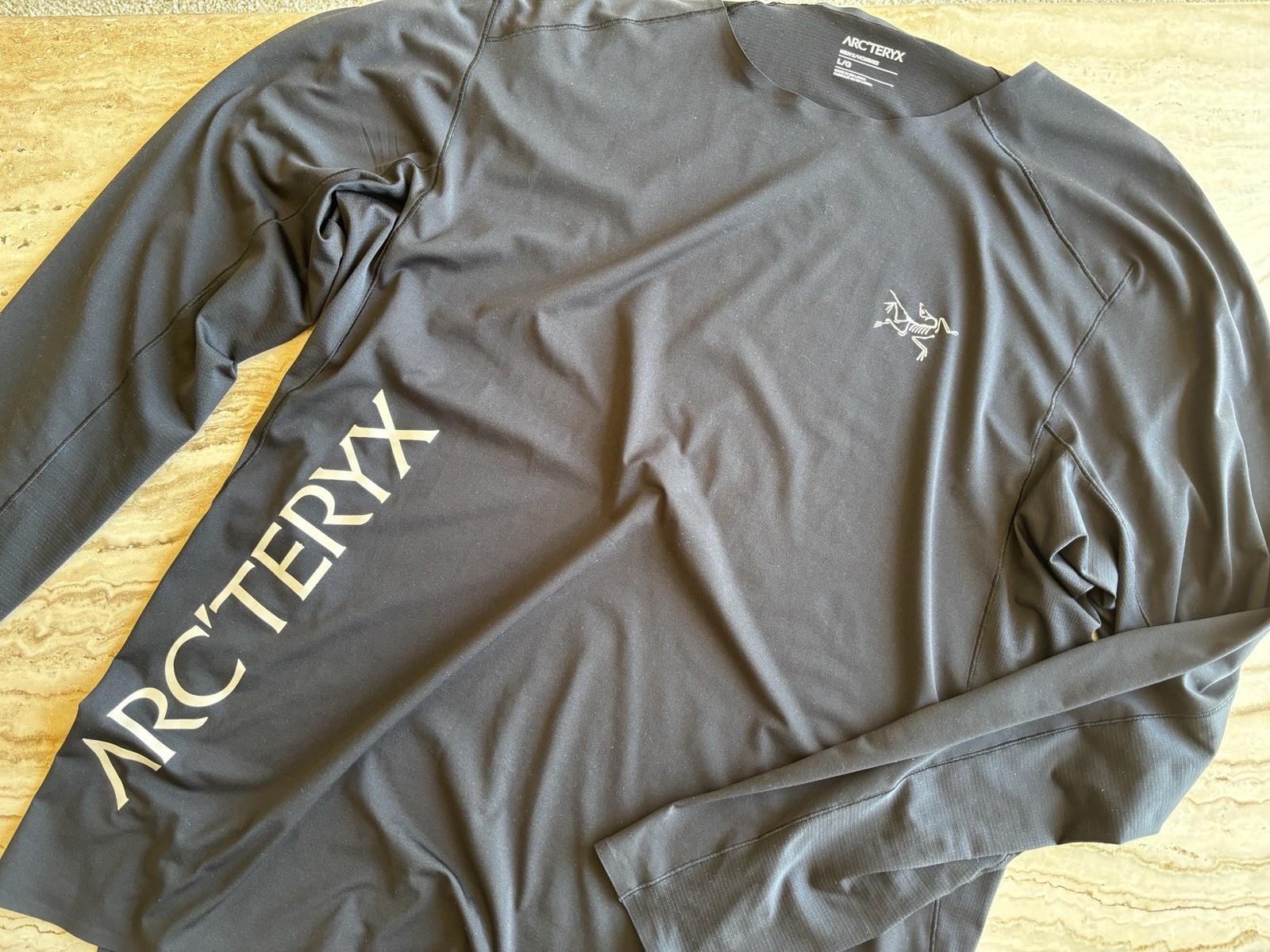Arcteryx Norvan Downward Logo Shirt LS Mens Size L Black