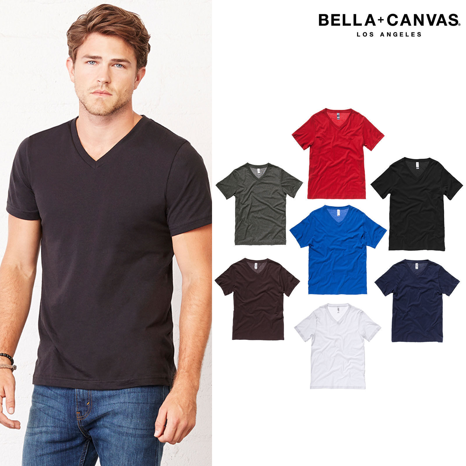 Bella + Canvas 3005 Unisex Jersey Short-Sleeve V-Neck T-Shirt gallery