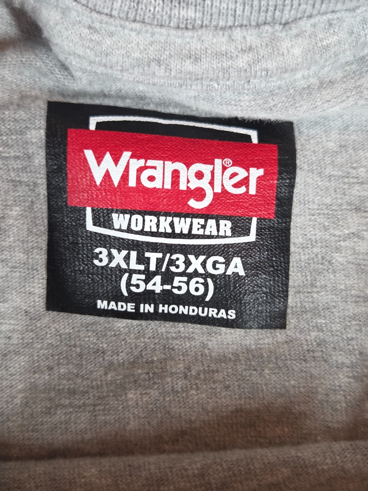 Wrangler Workwear Men's 3XLT Gray Heavyweight Short Sleeve Pocket T-Shirt gallery