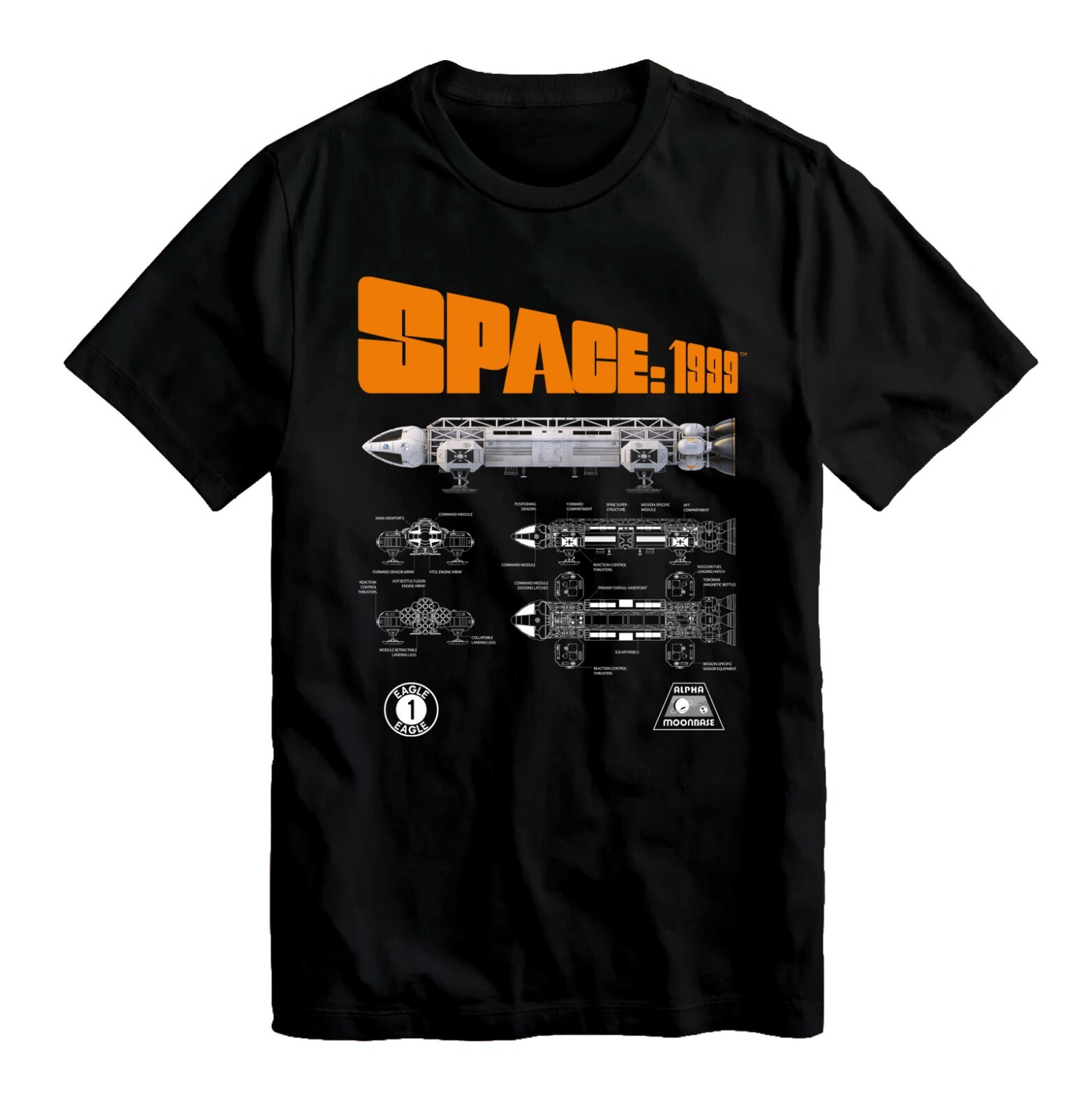 SPACE 1999 EAGLE TRANSPORTER – ADULTS T-SHIRTS – VARIOUS SIZES – BRAND NEW