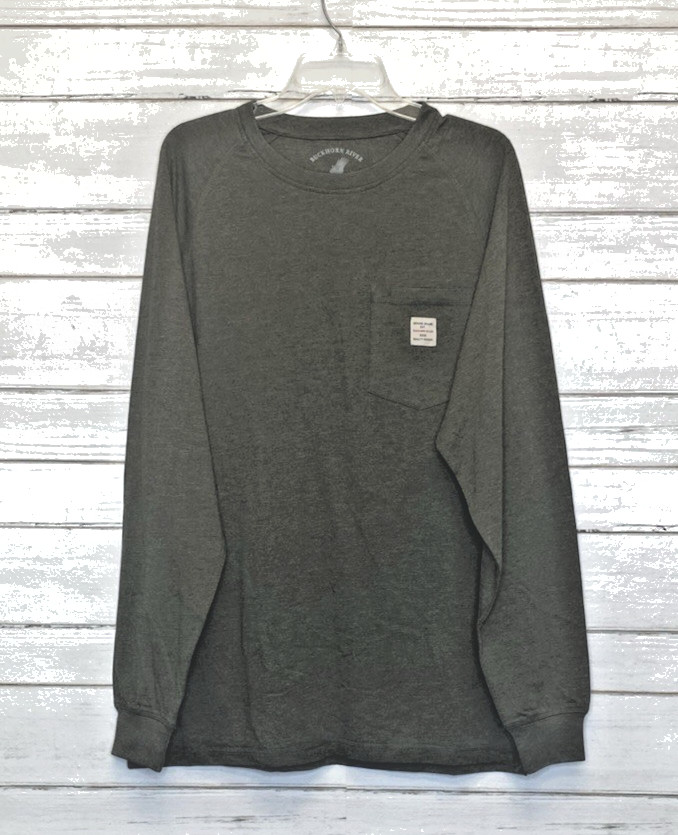 Buckhorn River Men Forest Green Long Sleeve Knit Henley Shirt Size L NWT