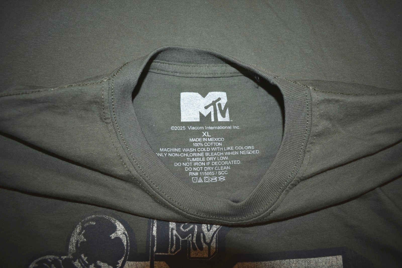 MTV Mens Music Television Spaceman Graphic Military Green Shirt New XL gallery