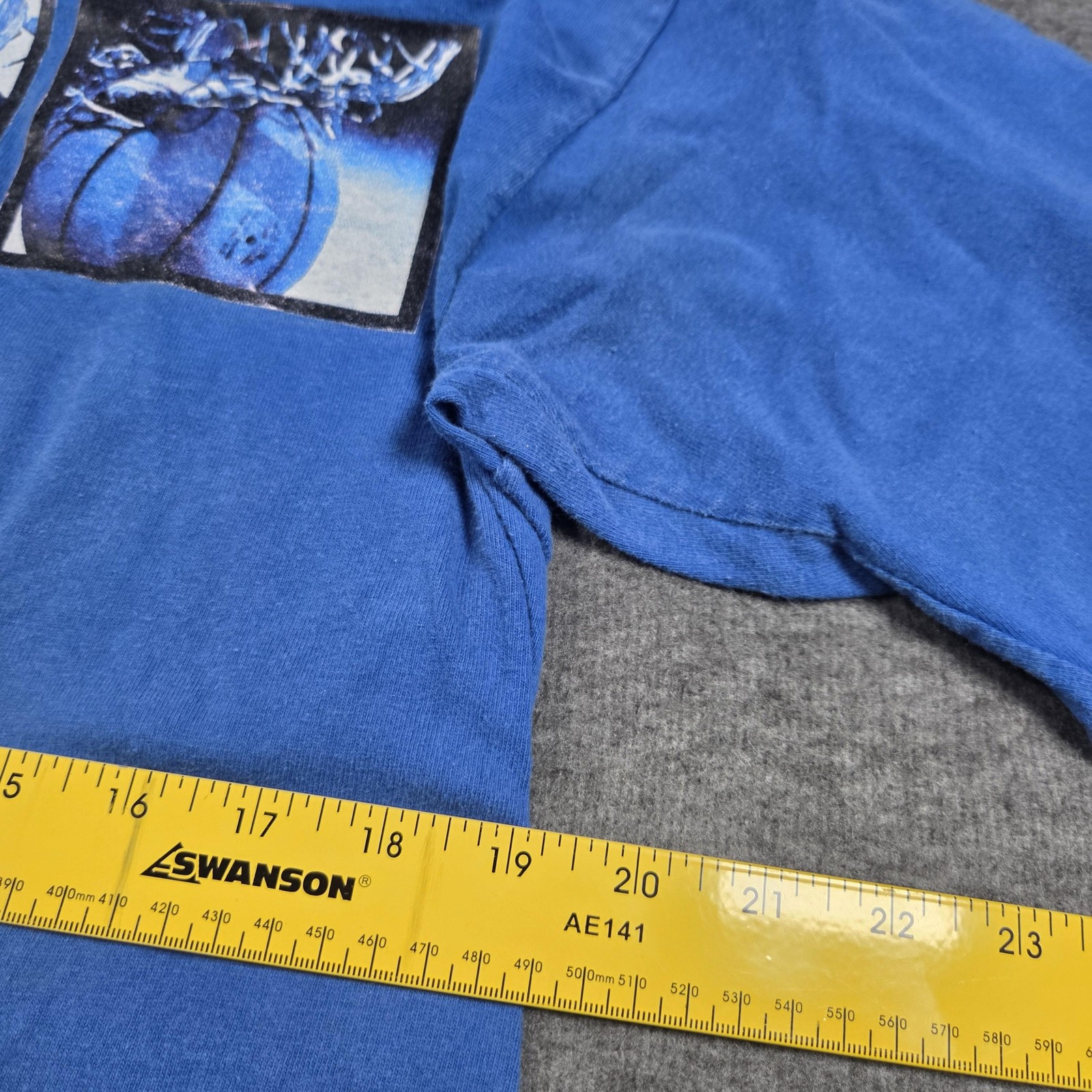 Vintage Starter Shirt Mens Medium Blue Long Sleeve Sports Graphic Made USA gallery