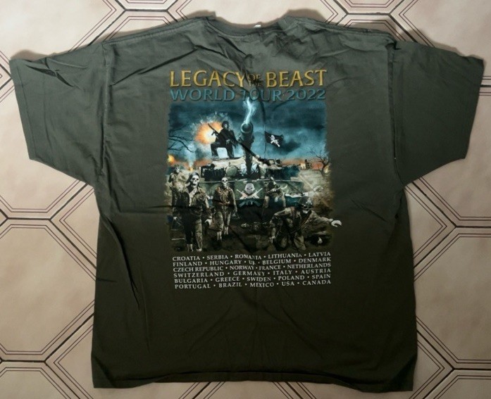 Iron Maiden Legacy of the Beast World Tour 2022 T-Shirt 2XL Green Aces High gallery
