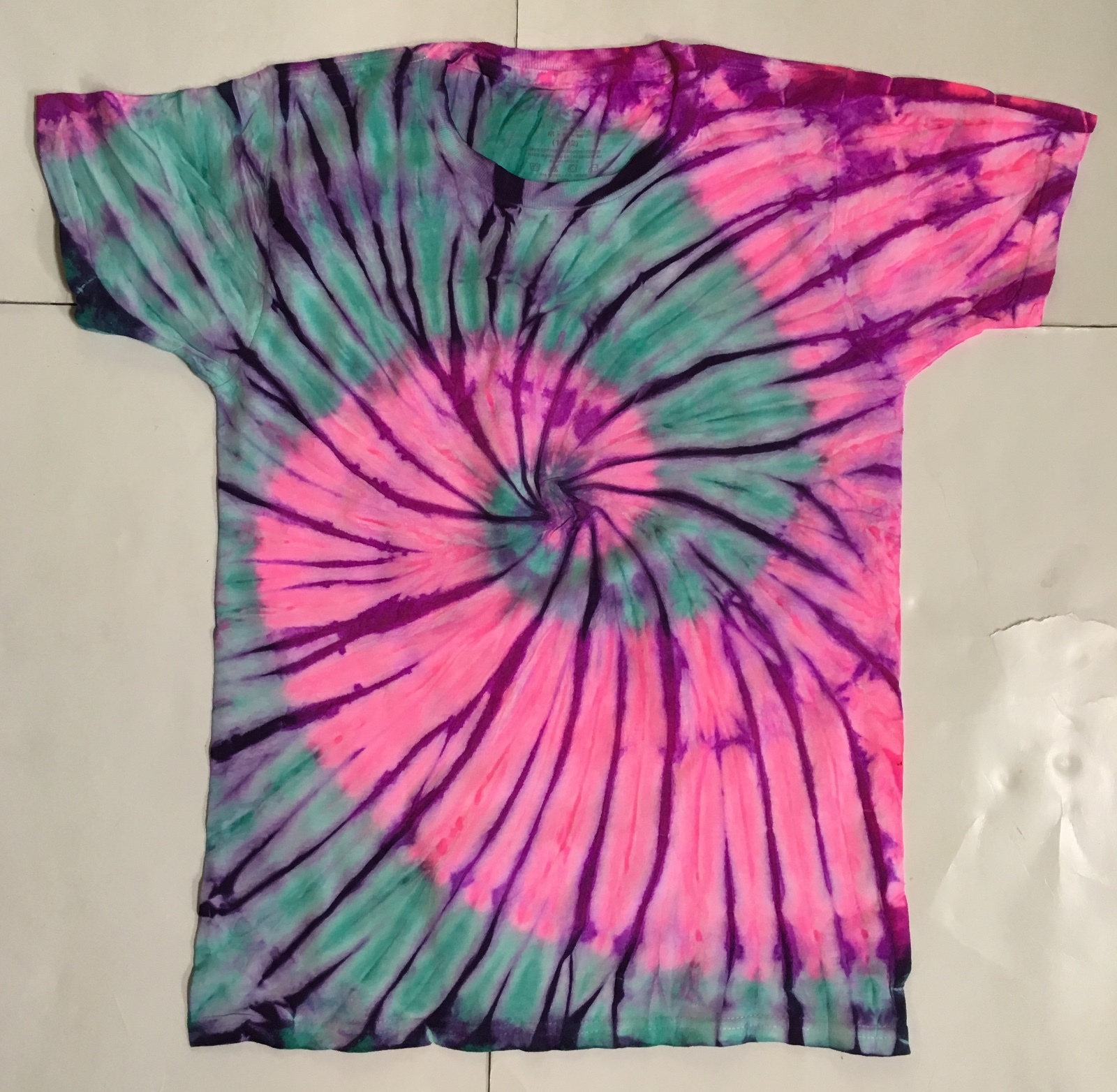 *New* 2XL - Sm Handmade Tie Dye, Magenta Turquoise, Crew or V-Neck gallery