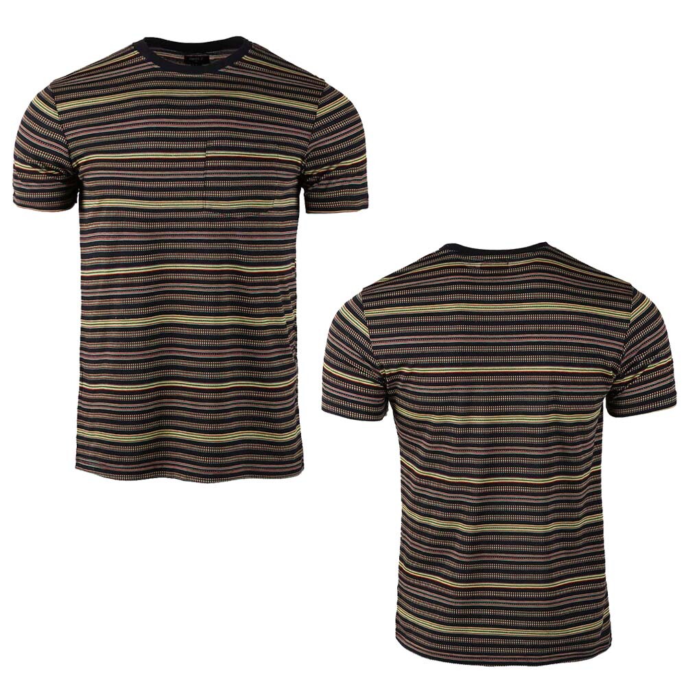 Beautiful Giant Men's Striped Pocket T-Shirt Crew Neck Regular Fit Black/yellow gallery