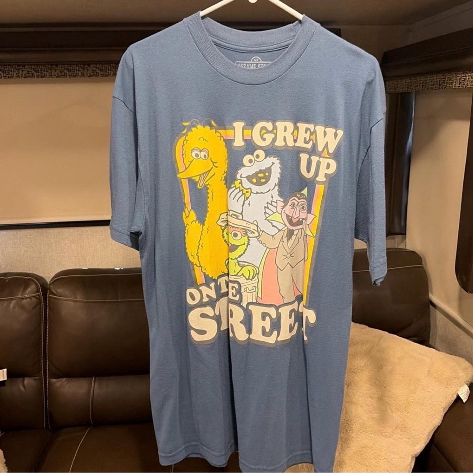 Men’s Sesame Street Graphic Tee - Blue "I Grew Up On The Street" gallery