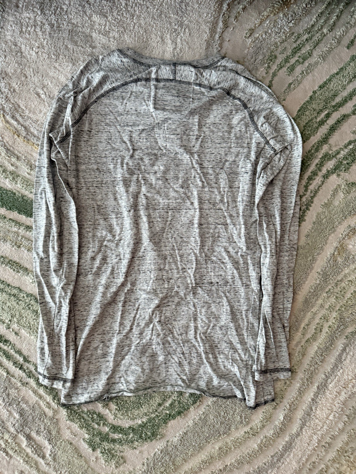 Broken Threads Gray Men's Size S Cotton Henley Long Sleeve Solid T-Shirt gallery