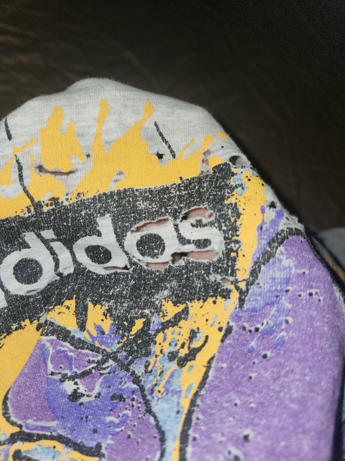 Vintage Thrashed Adidas T Shirt Y2k No Tags Size Xl? Many Holes gallery