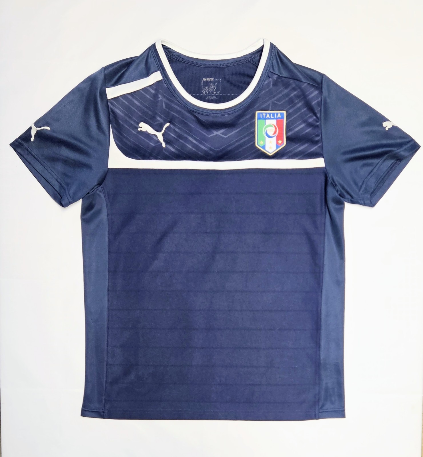 Puma Italia Shirt Crewneck Tee Mens Small Blue Italy Short Sleeve Athletic Logo