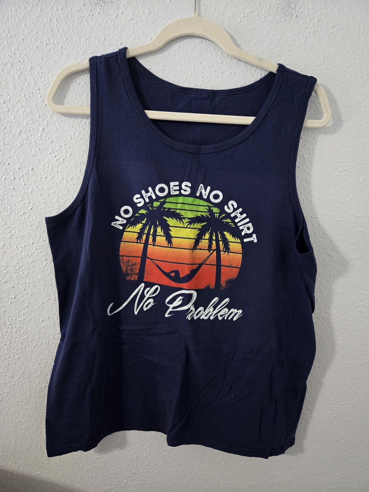 Unisex No Shoes No Shirt No Problem Graphic Tank Top See Measurements In Pics gallery