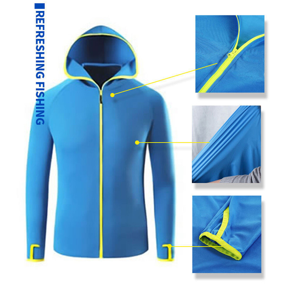 UPF 50+ Men UV Protection Jacket T-Shirt Hoodie Long Sleeve Outdoor Fishing Tops gallery
