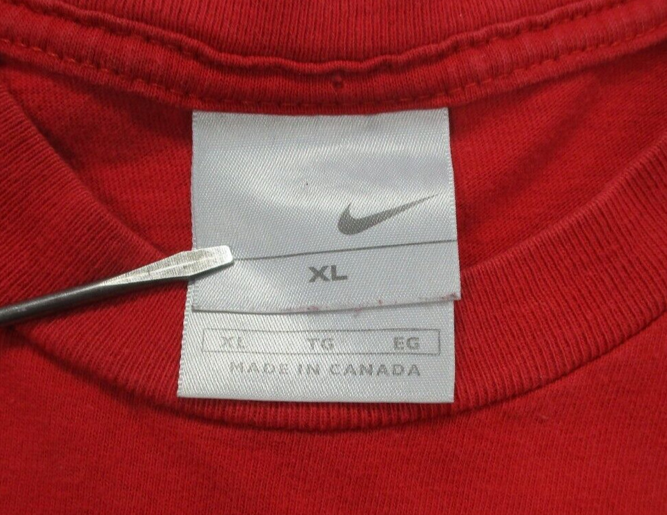 VTG Nike Shirt Mens XL Nike Gray Tag Red Abstract Print Sports Casual 80's gallery