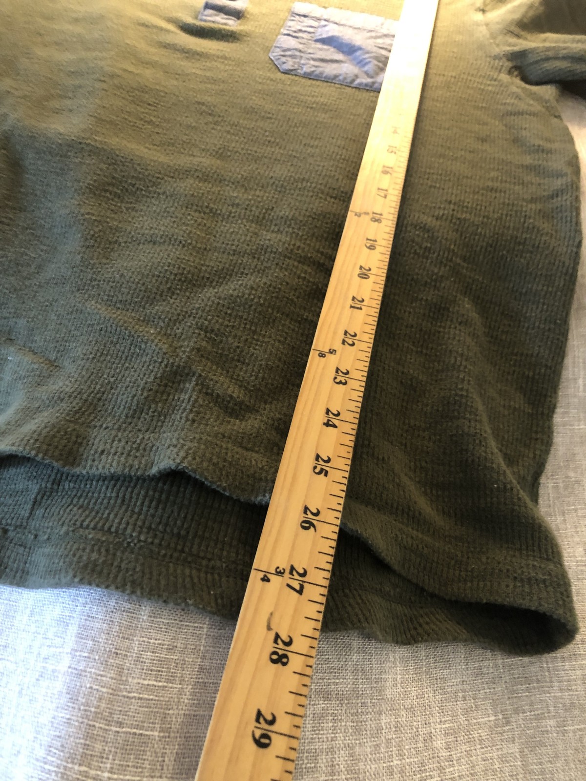 L.L.Bean Shirt Mens Large Green Thermal Henley Work Hike Camp Climb Outdoor gallery