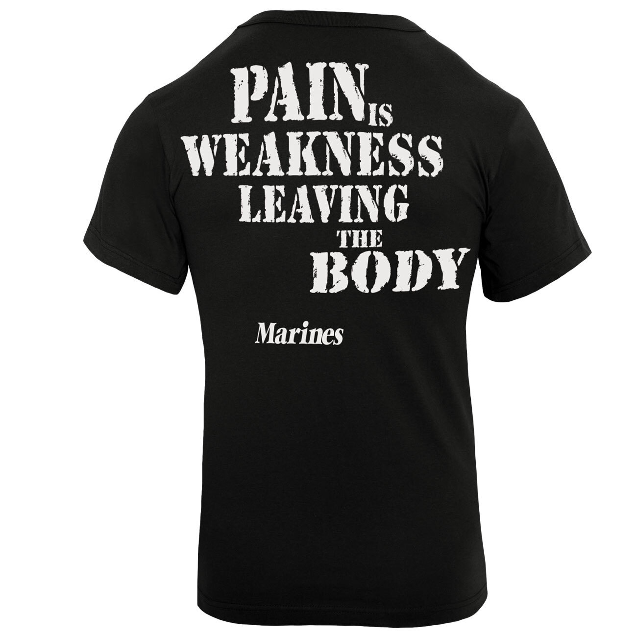 Black USMC Marines T-Shirt 'Pain Is Weakness' Mens Tee Shirt gallery