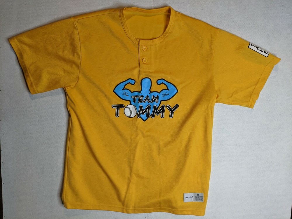 Team Tommy Tom & Don Baseball Take 5 yelllow shirt Mens Medium M