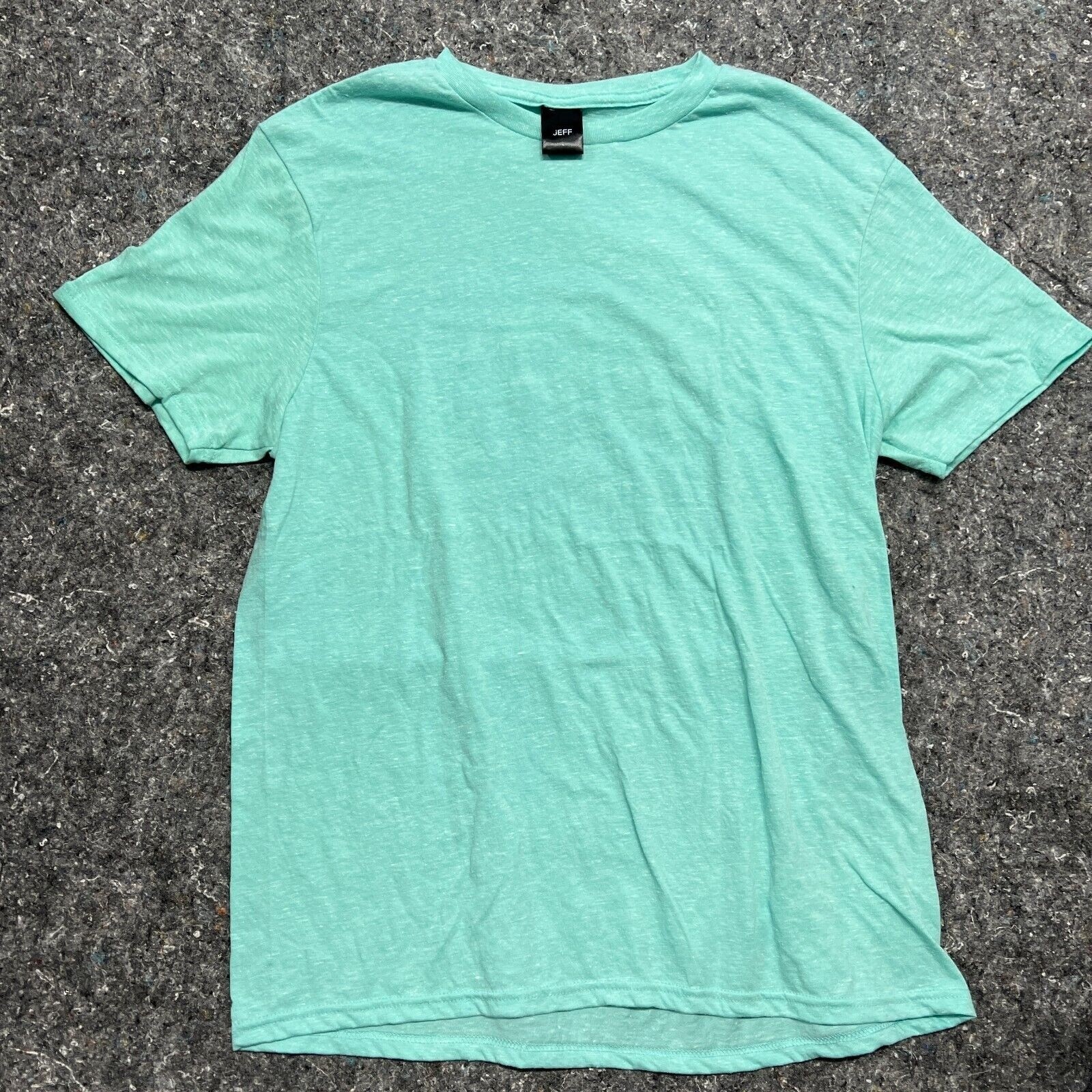 JEFF Mens Large Mint Green Heathered Short Sleeve Crew Neck Basic Tee Shirt