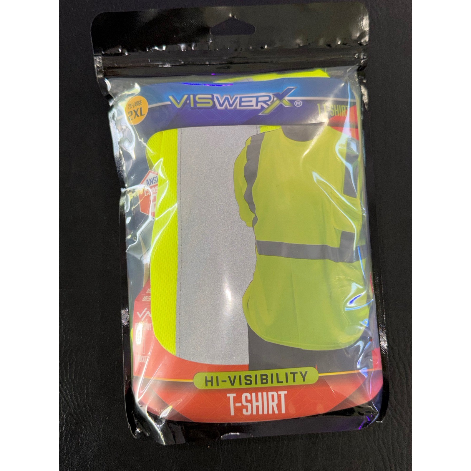 Viswerx Hi-Visibility T-Shirt Neon Yellow Reflective ANSI Class 2 2XL 127-22005 gallery