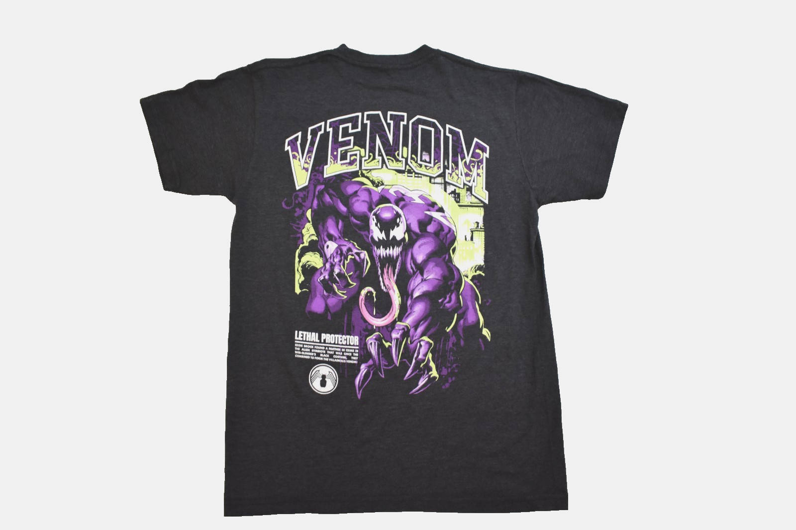 Marvel Mens Spider-Man (Front) Venom (Back) Charcoal Heather Shirt New S, M, L gallery
